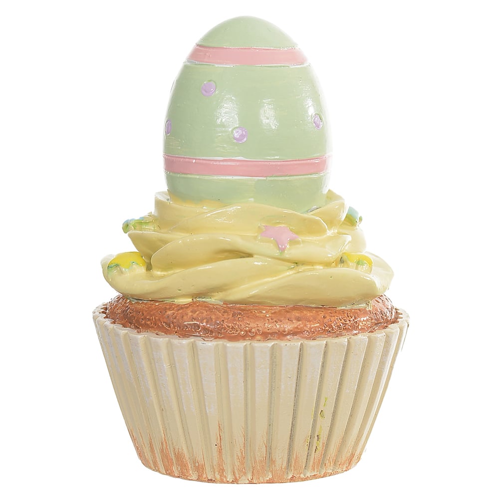 CUPCAKE RESINA OVO (VERDE AMARELO) 9X6,2X6,2cm
