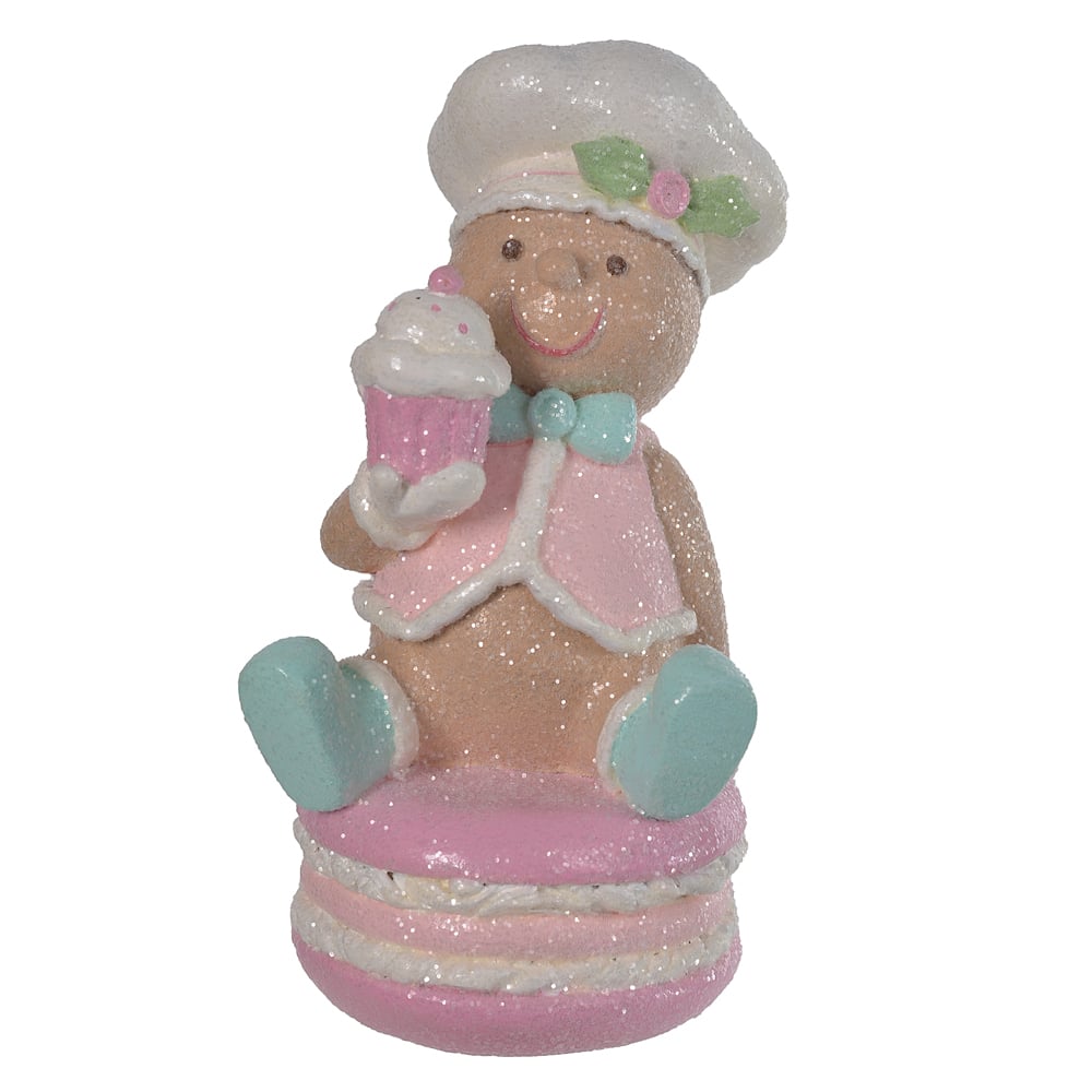 RESINA NATAL GINGERBREAD (ROSA AZUL) 15X8cm