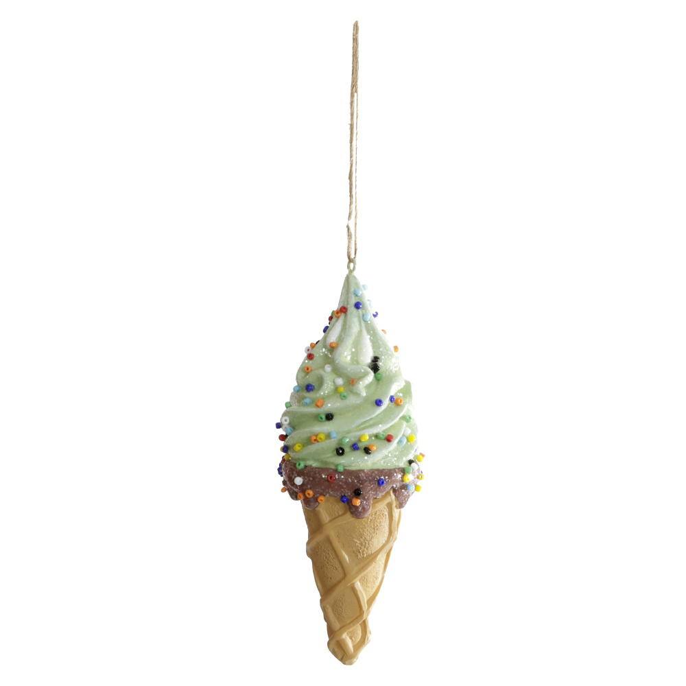 ENFEITE NATAL SORVETE (VERDE BEGE MARROM) 14,5X5X5cm