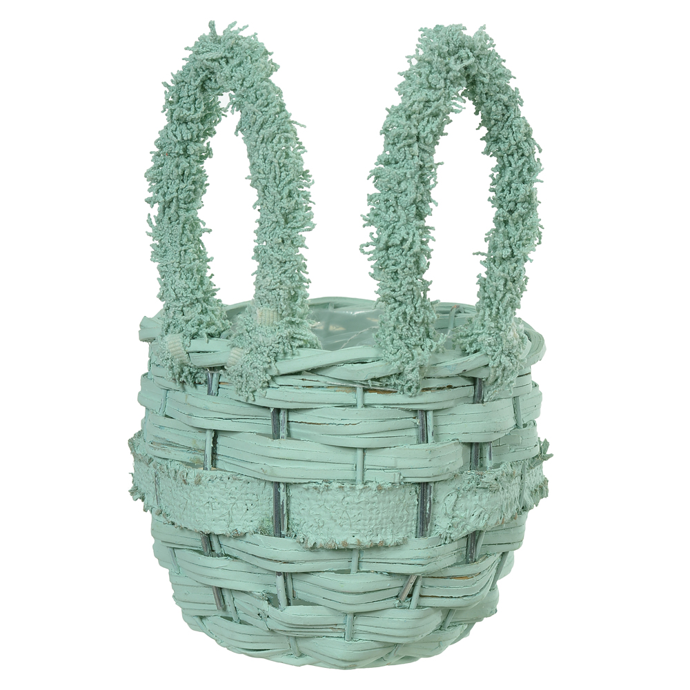 CESTO DECORATIVO COELHO (VERDE MENTA) 15cm