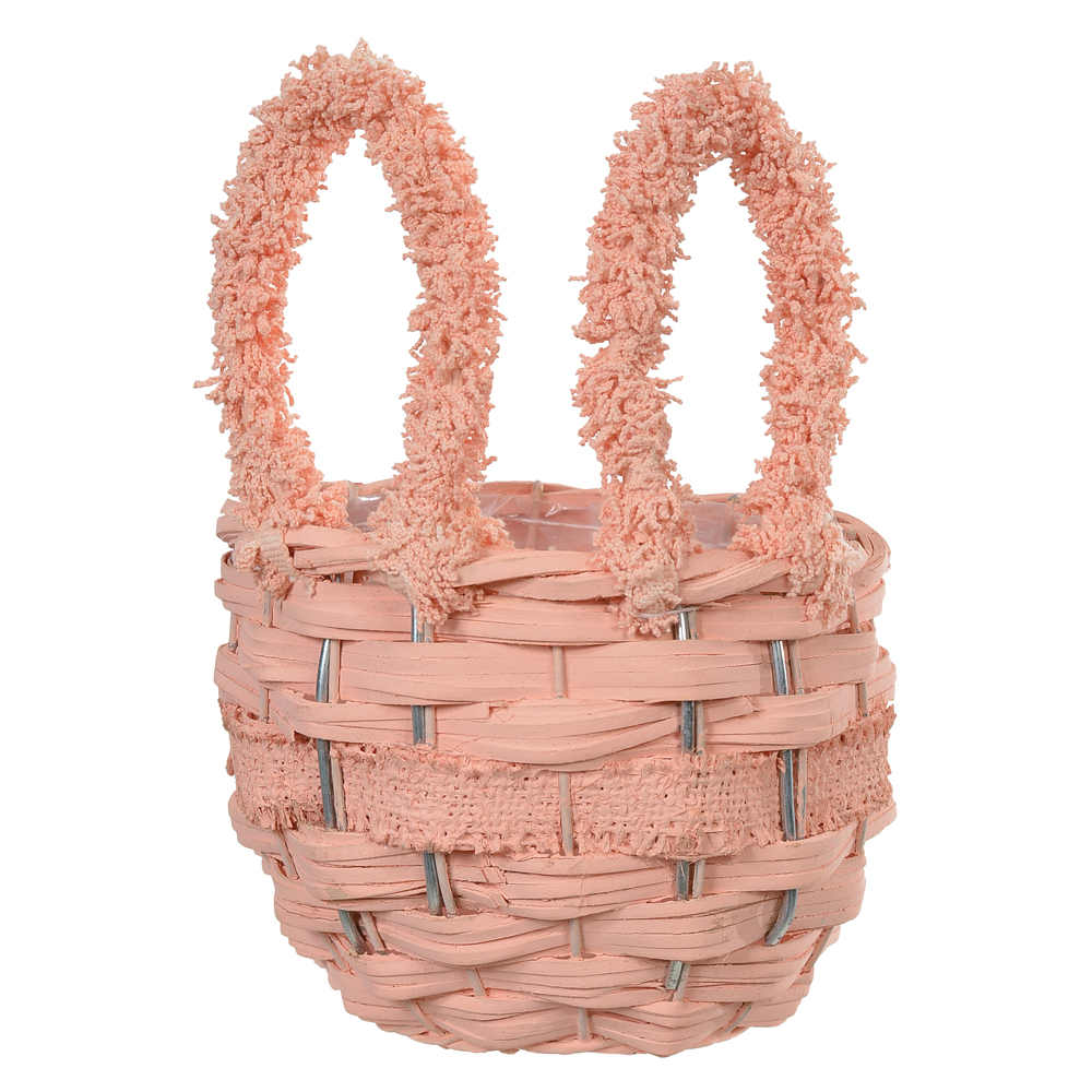 CESTO DECORATIVO COELHO (LARANJA) 15cm