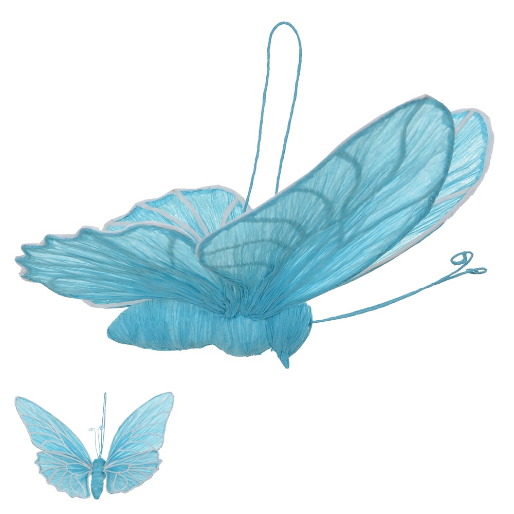 PENDENTE BORBOLETA PAPEL (AZUL) 50X36X8cm