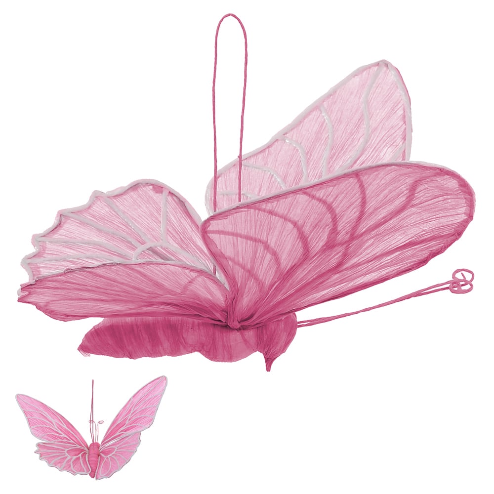 PENDENTE BORBOLETA PAPEL (ROSA) 50X36X8cm