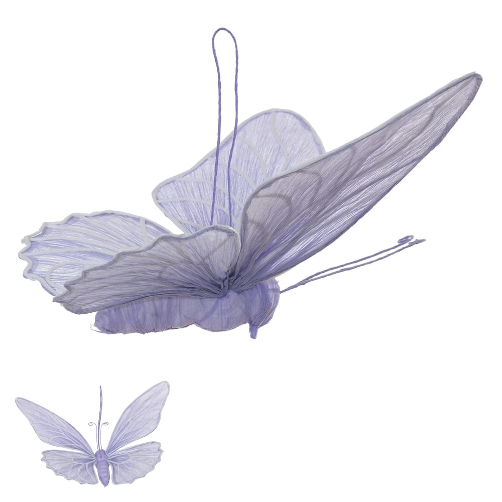 PENDENTE BORBOLETA PAPEL (LILAS) 50X36X8cm