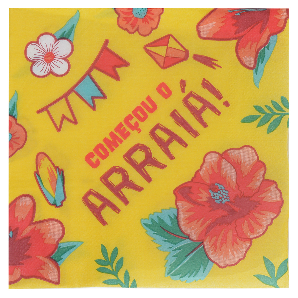 GUARDANAPO PAPEL SAO JOAO FOLHA DUPLA C/20 (AMARELO) 33X33cm