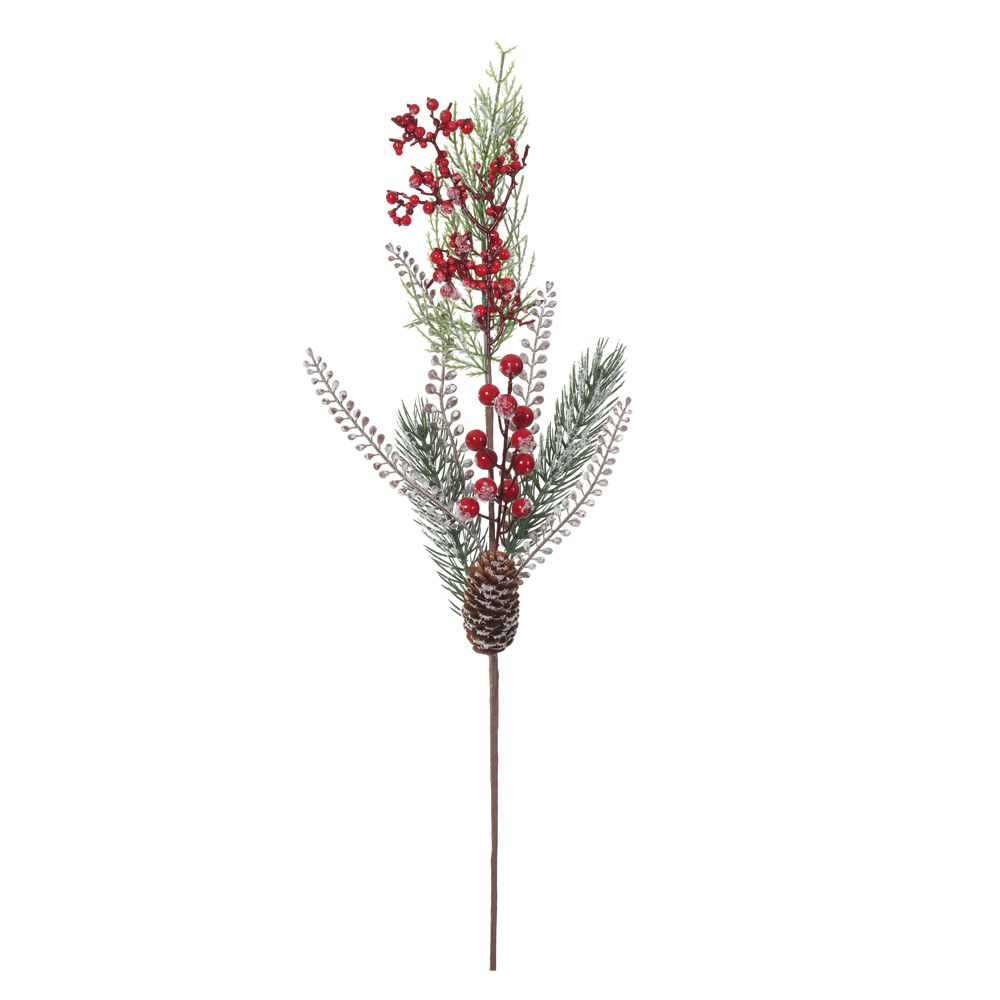 H.BERRY NATAL NEVADO C/PINHA (VERMELHO) 66cm
