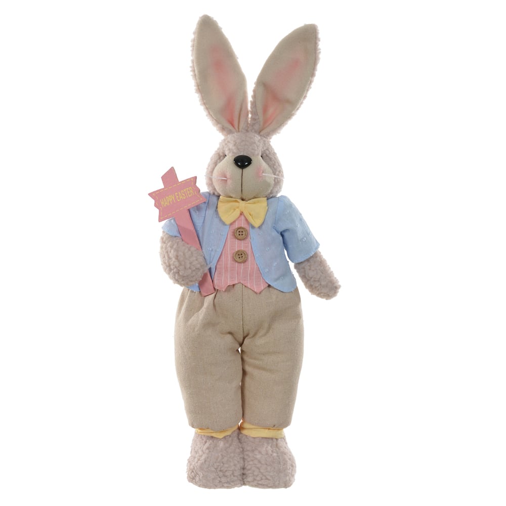 PASCOA BONECO COELHO MACHO EM PE (AZUL) 53cm
