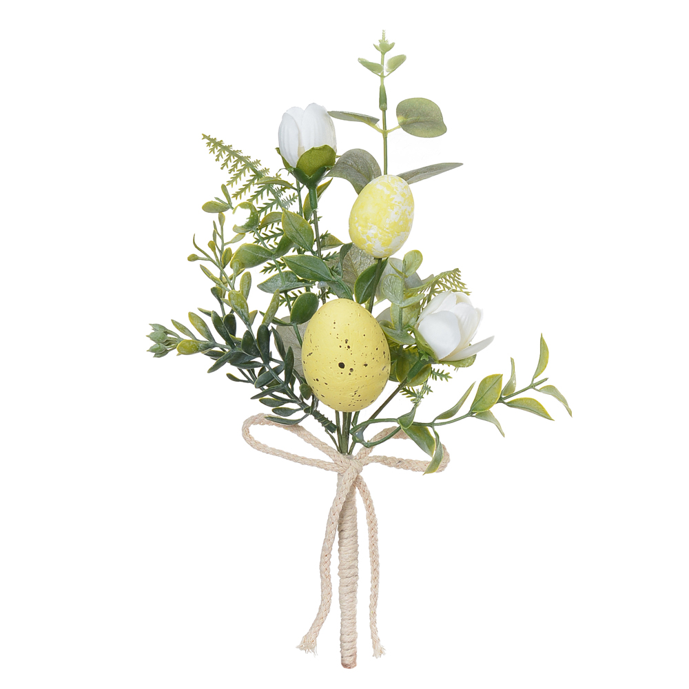 GALHO FOLHAGEM C/OVOS (AMARELO) 30cm