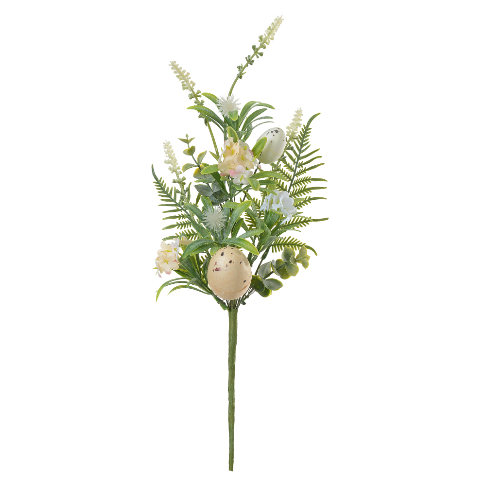 GALHO FOLHAGEM C/OVO (BEGE) 40cm