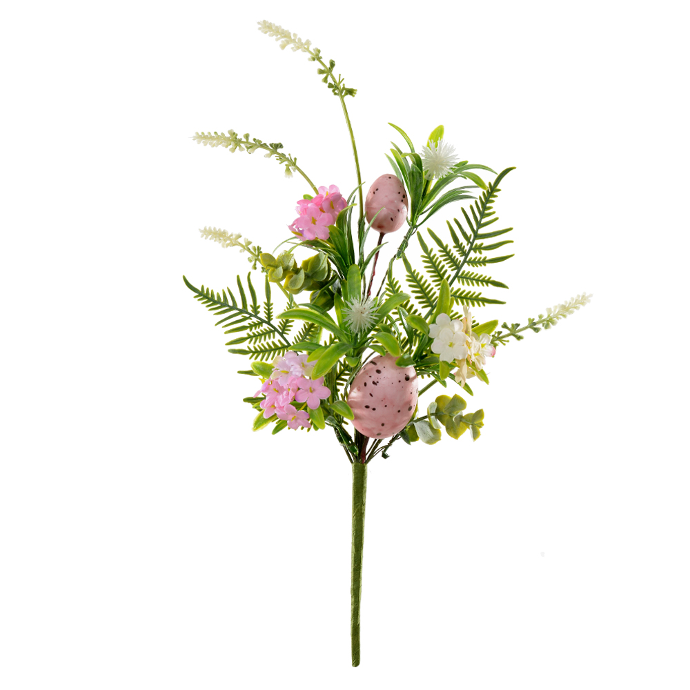 GALHO FOLHAGEM C/OVO (ROSA) 40cm