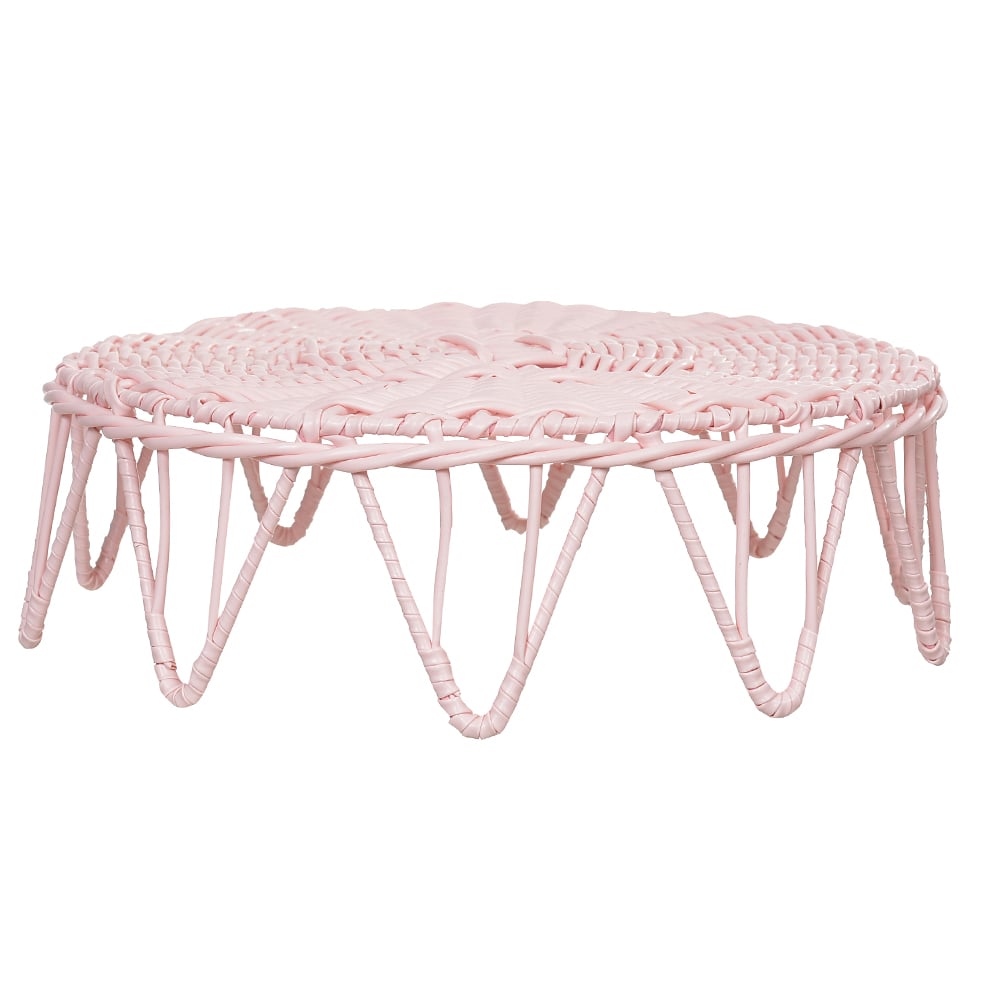 CESTO DECORATIVO REDONDO (ROSA) 35X35X11cm