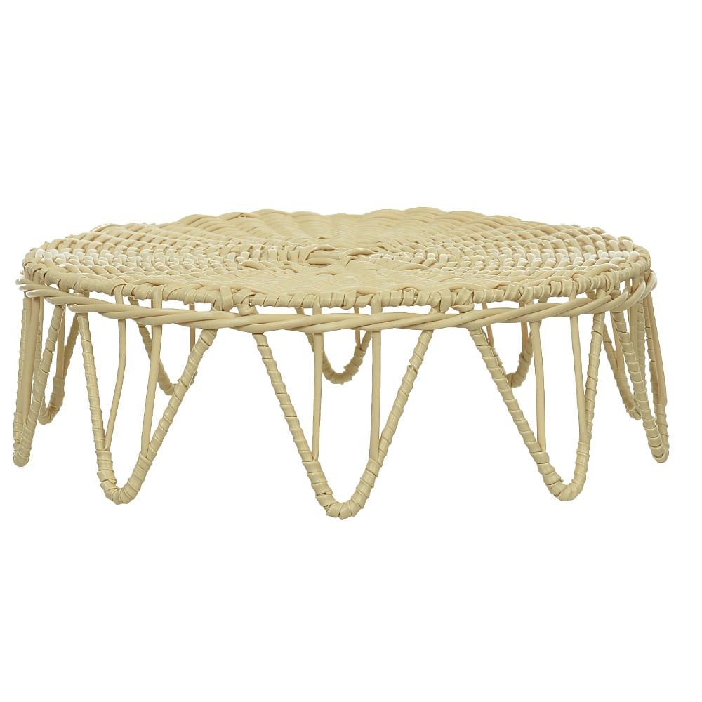 CESTO DECORATIVO REDONDO (BEGE) 35X35X11cm