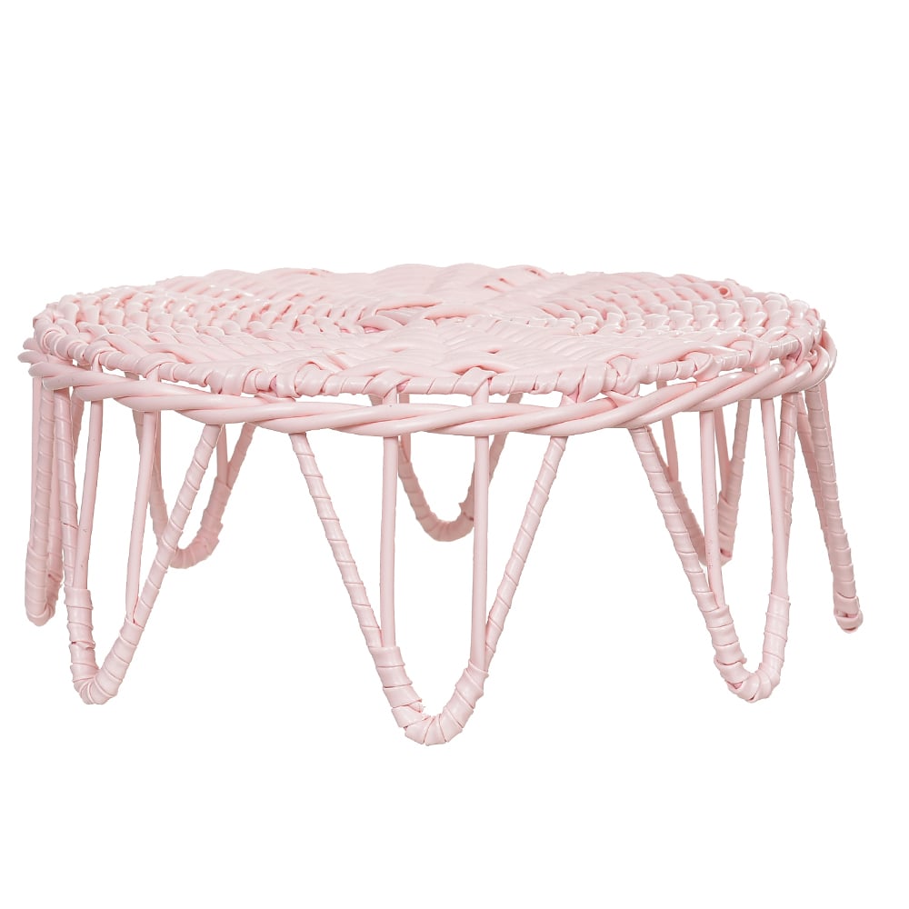 PASCOA CESTO DECORATIVO REDONDO (ROSA) 27X27X10cm