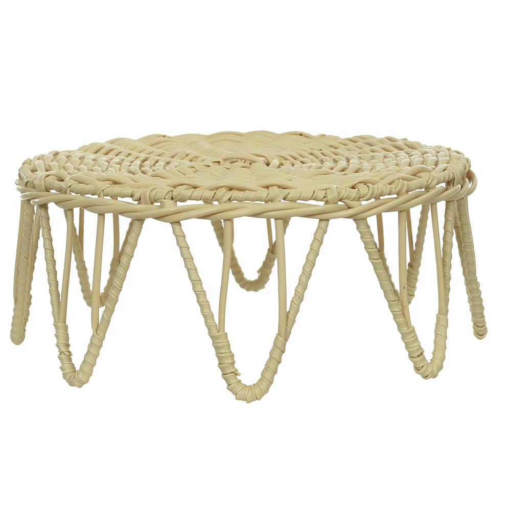 PASCOA CESTO DECORATIVO REDONDO (BEGE) 27X27X10cm