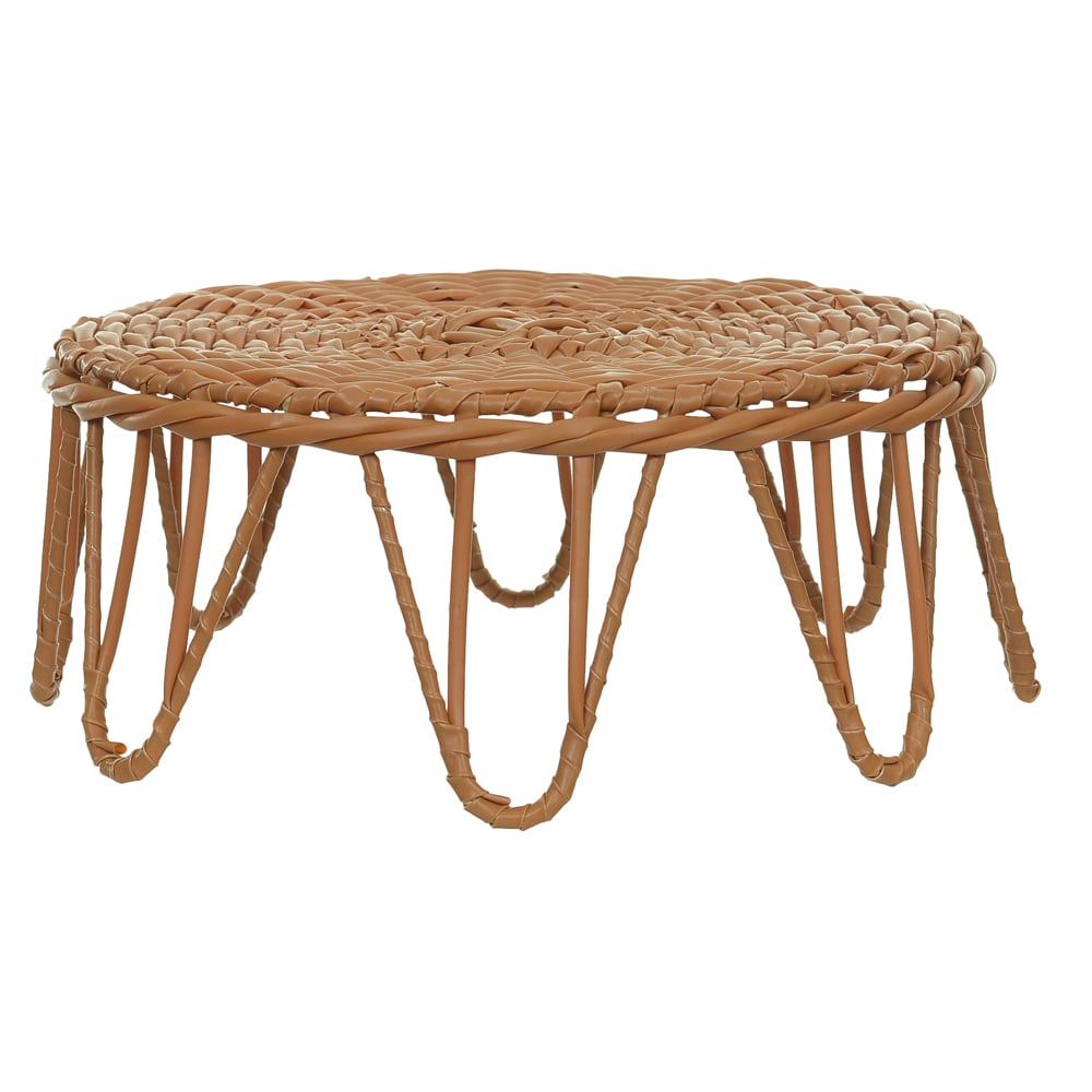 PASCOA CESTO DECORATIVO REDONDO (MARROM) 27X27X10cm