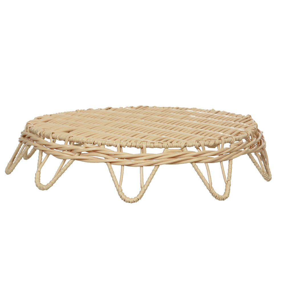 PASCOA BANDEJA DECORATIVO REDONDO (BEGE) 39X39X7,5cm