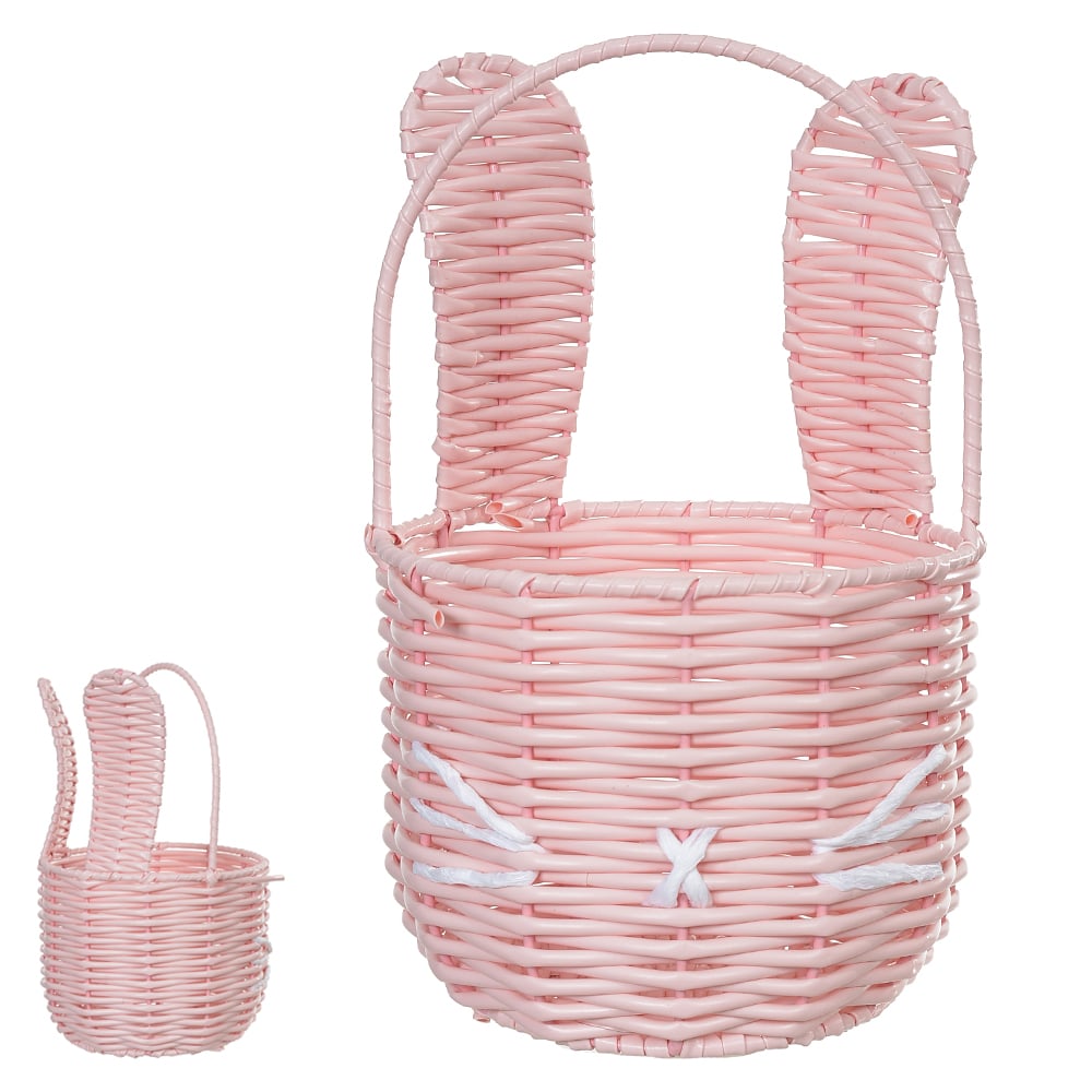 CESTO DECORATIVO (ROSA BRANCO) 26cm