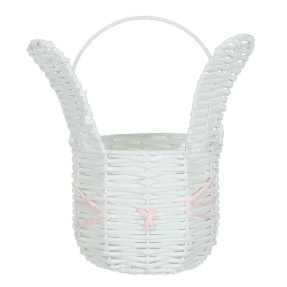 CESTO DECORATIVO (BRANCO ROSA) 26cm