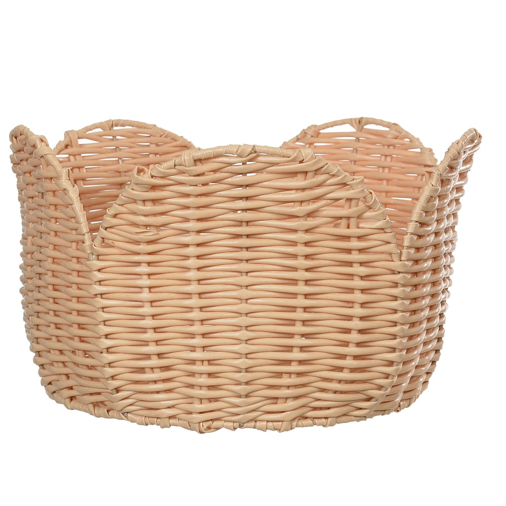 CESTO DECORATIVO FLOR (BEGE) 29X29X18cm