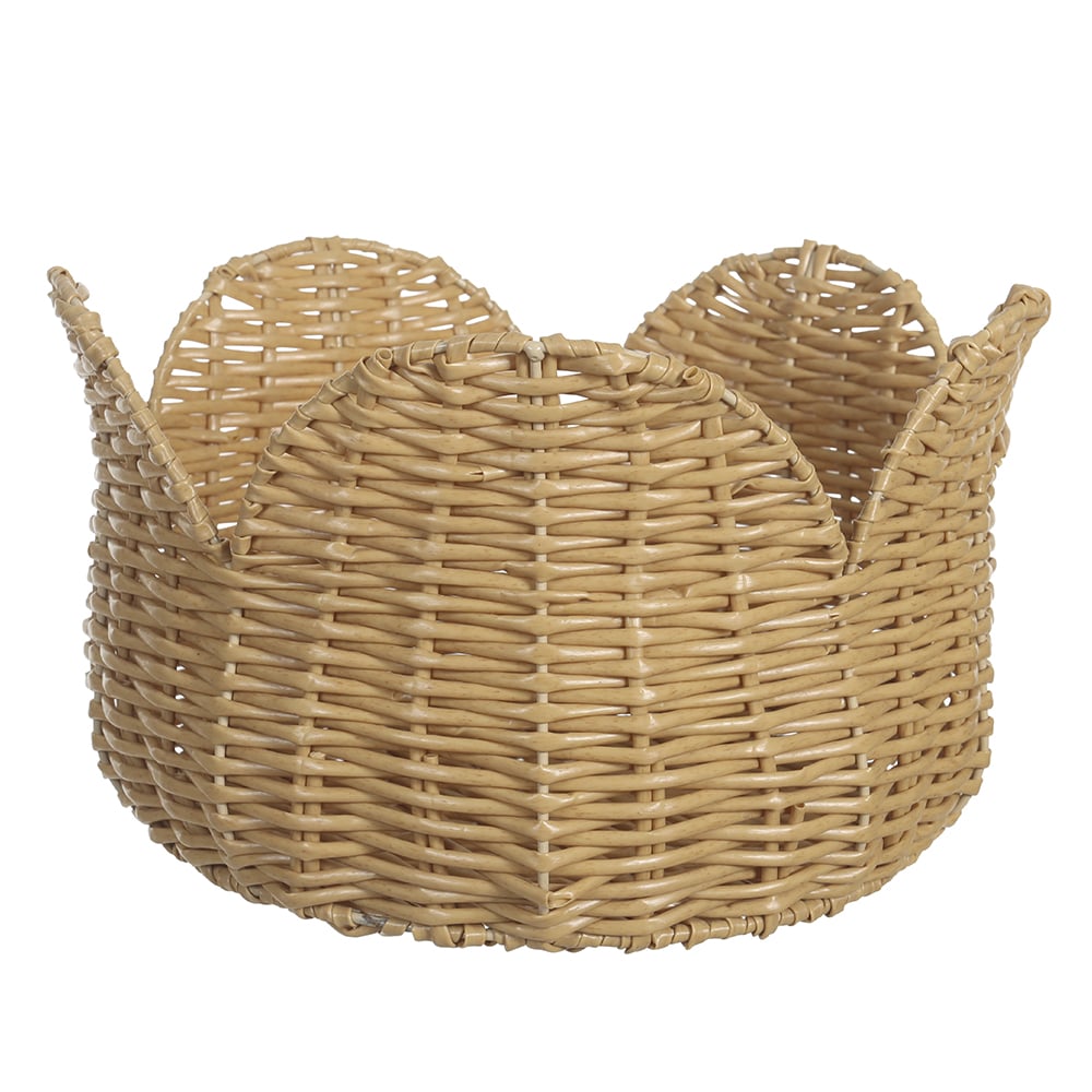 CESTO DECORATIVO FLOR (MARROM) 29X29X18cm
