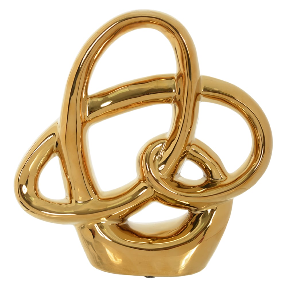 ESCULTURA DECORATIVA CERAMICA (DOURADO) 24X23,5X6,5cm