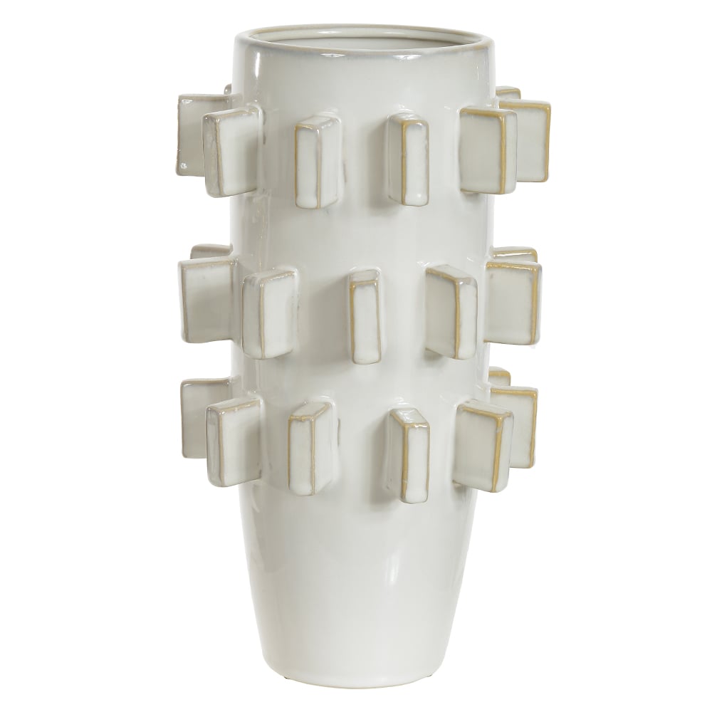 VASO DECORATIVO CERAMICA (BRANCO) 34cm 19d