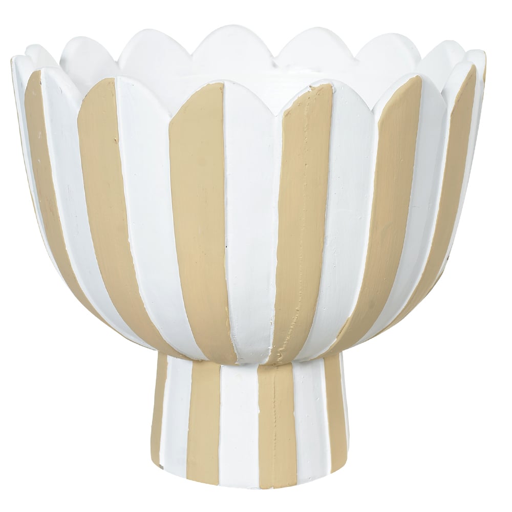 VASO DECORATIVO (BEGE BRANCO) 22X22X20cm