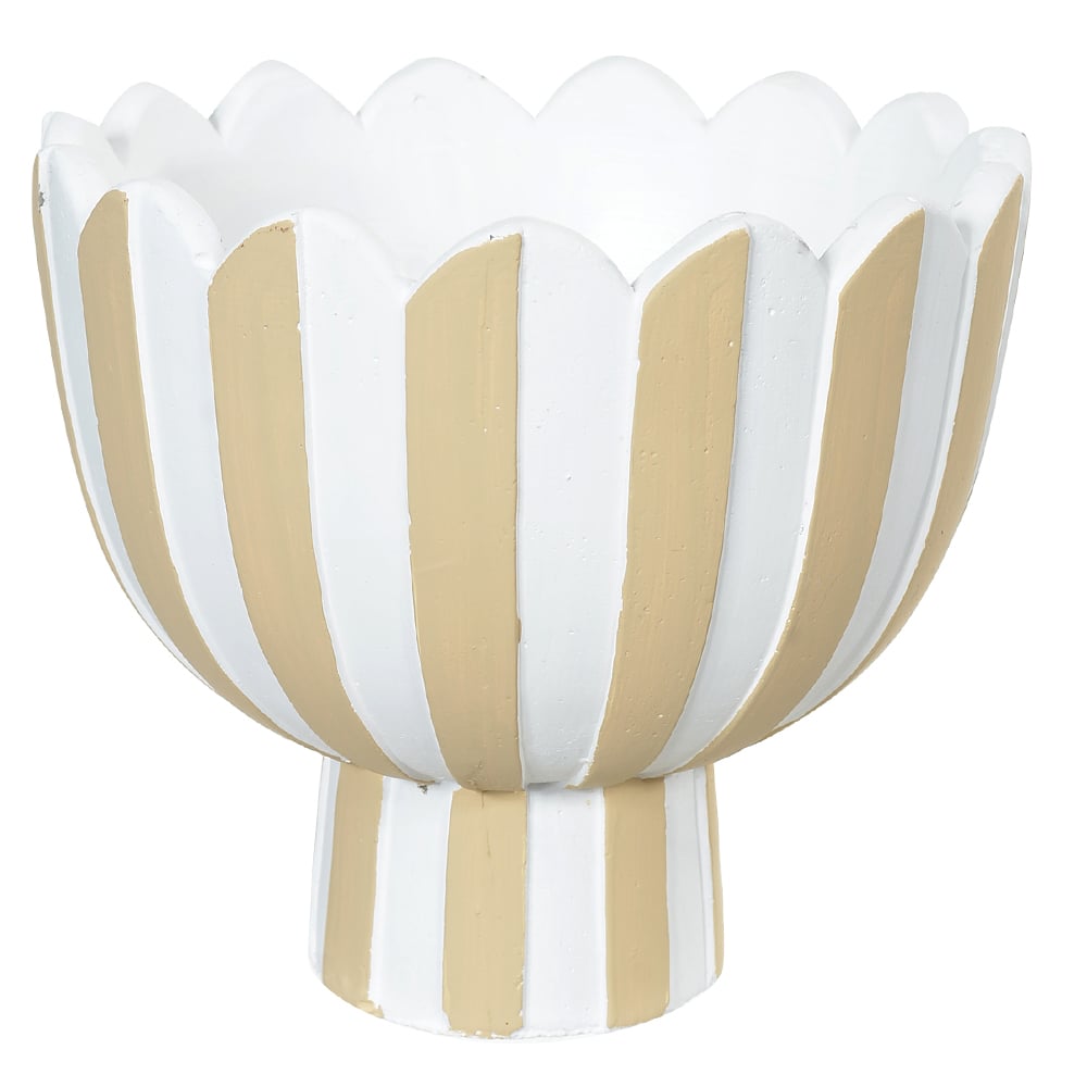 VASO DECORATIVO (BEGE BRANCO) 18X18X16cm