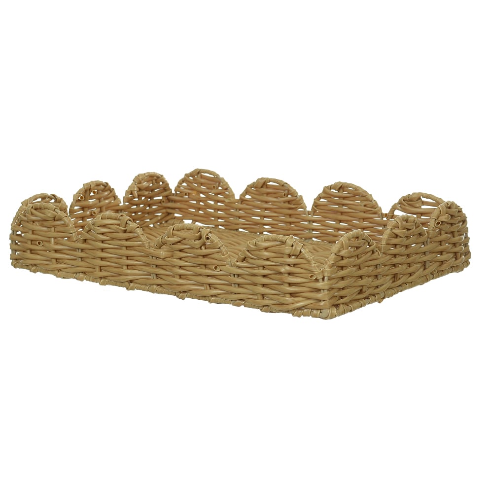 PASCOA BANDEJA DECORATIVA RETANGULA (BEGE) 29,5X20,5X5,5cm