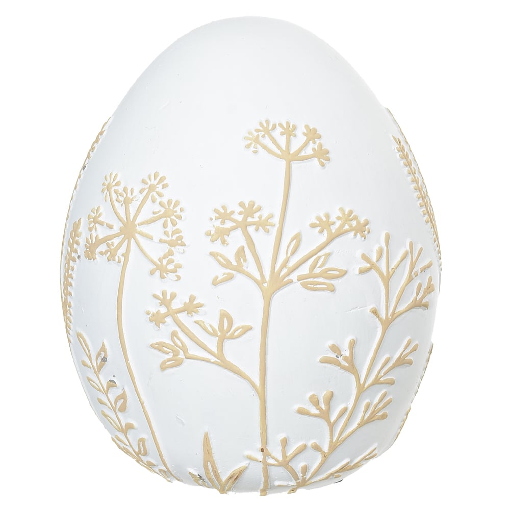 OVO DECORATIVO (BEGE BRANCO) 15cm