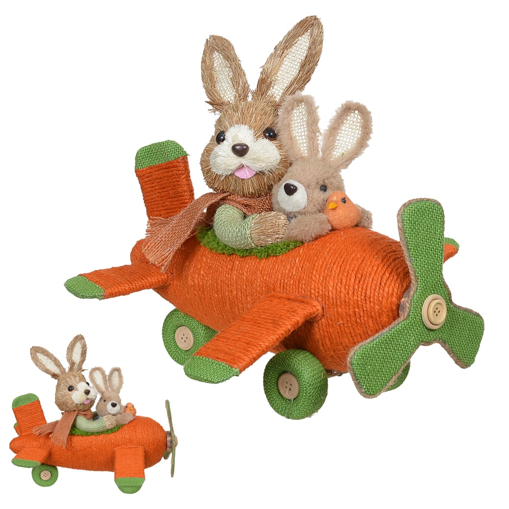BONECO COELHO COM PELUCIA (LARANJA) 30cm
