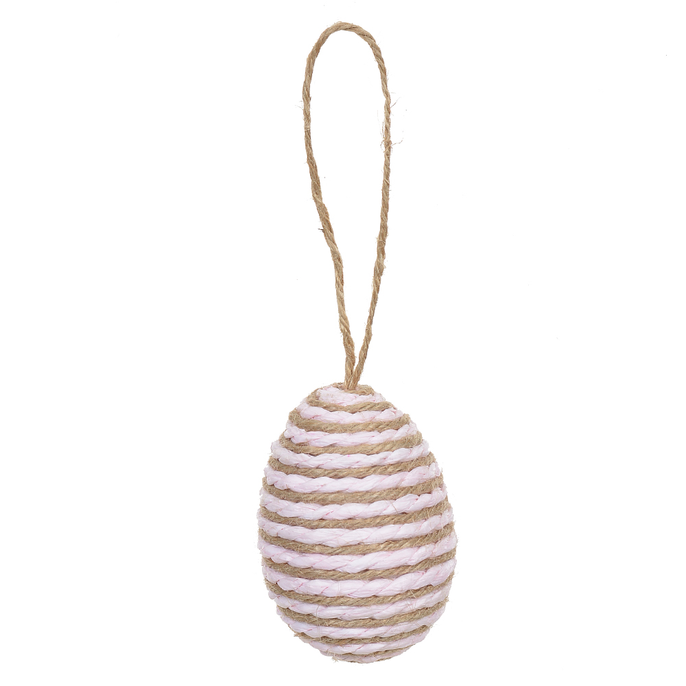PASCOA ENFEITE OVO PENDURAR (BEGE ROSA) 5,2X5,2X7,5cm