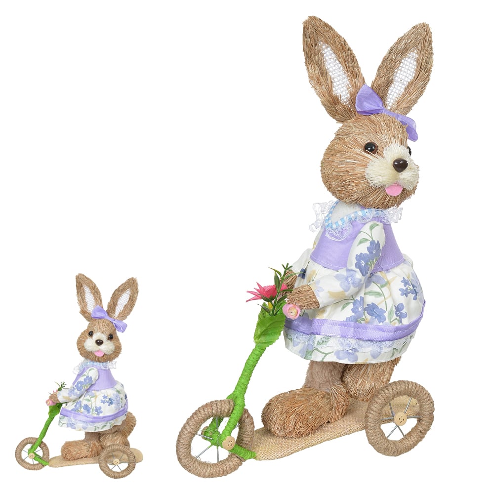 BONECA COELHA PALHA (LILAS) 37cm