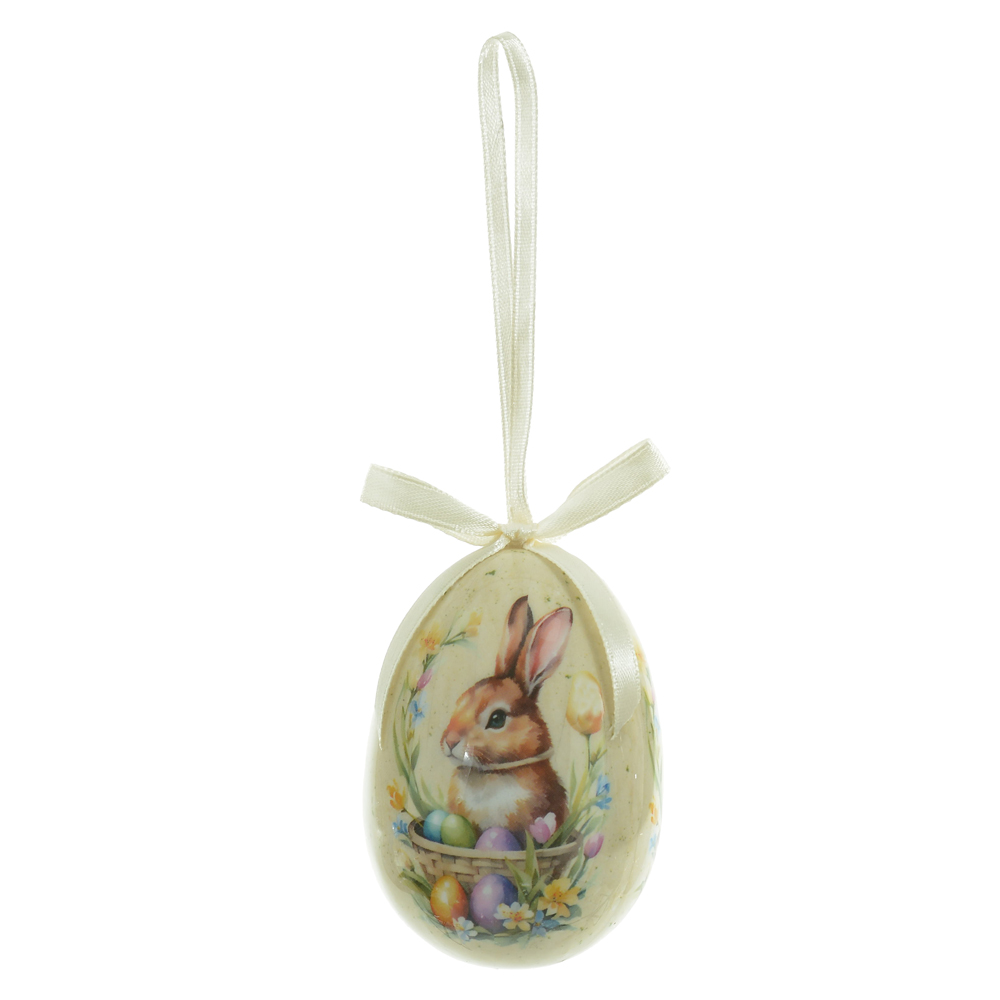 PASCOA ENFEITE OVO C/2 UND (COLORIDO) 7,5cm