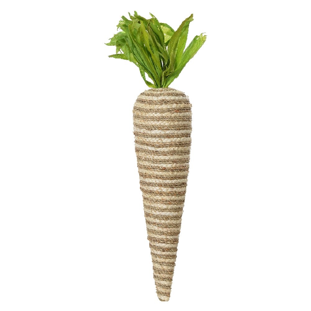 CENOURA  DECORATIVA PALHA 65X13X13cm (BEGE BRANCO)