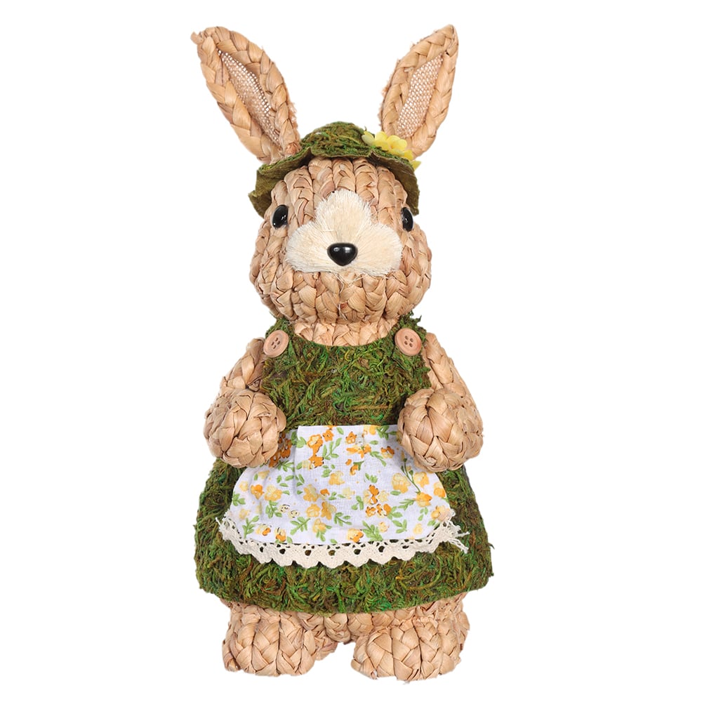 BONECA COELHA PALHA (BEGE VERDE) 25cm