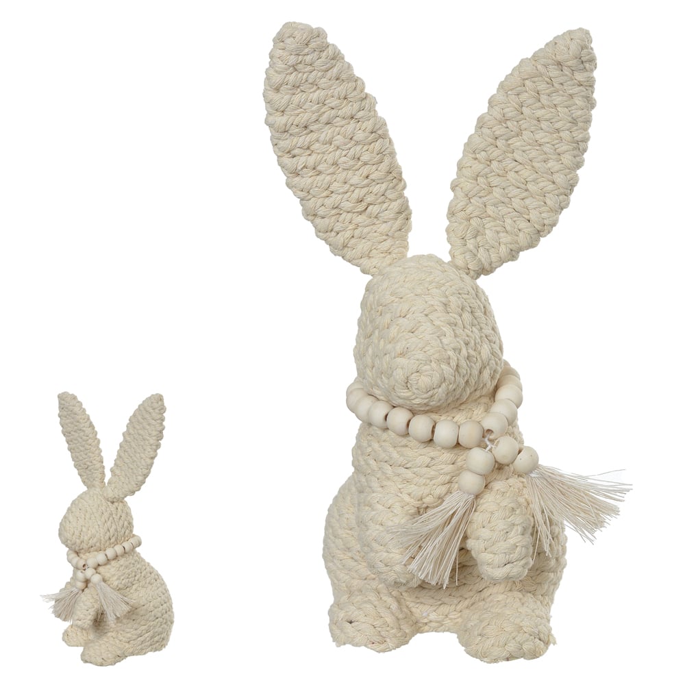 BONECO COELHO CORDA (BEGE) 23cm