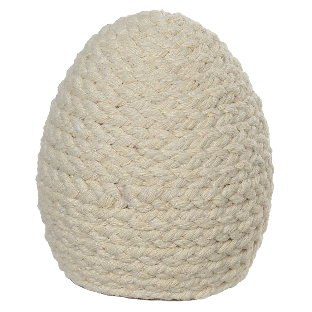 PASCOA OVO DECORATIVO CORDA (BEGE) 11X10X10cm