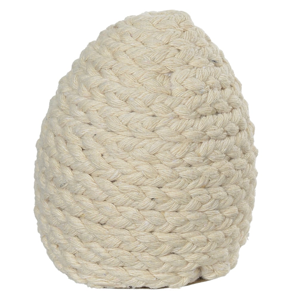 PASCOA OVO DECORATIVO CORDA (BEGE) 9X8X8cm