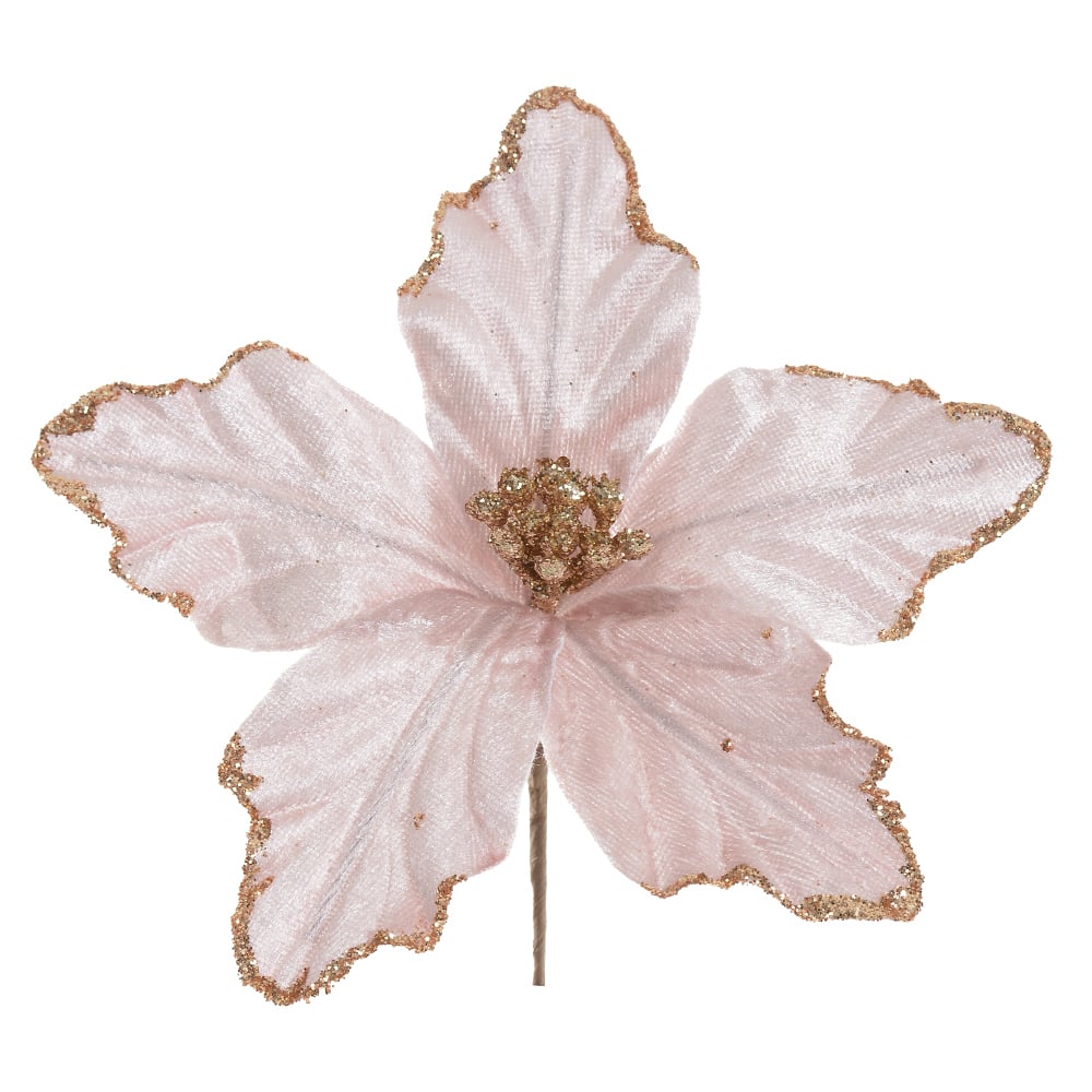 H.BICO PAPAGAIO NATAL AVELUDADO C/GLITTER (ROSA GLITTER CHAMPANHE) 17cm