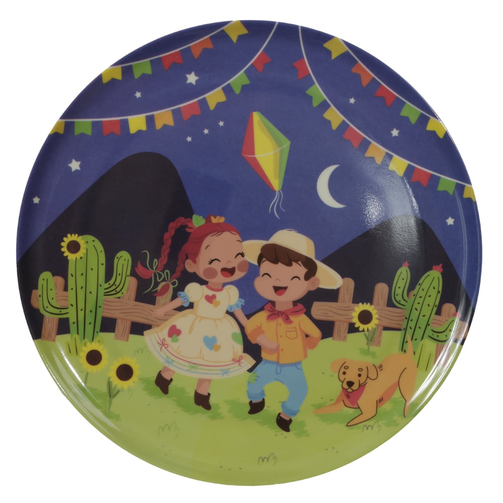 PRATO MELAMINA SAO JOAO RASO (AZUL) 25,5D