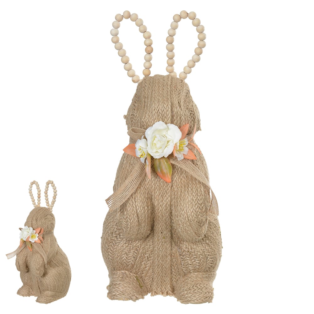 BONECO COELHO PALHA (BEGE) 14cm