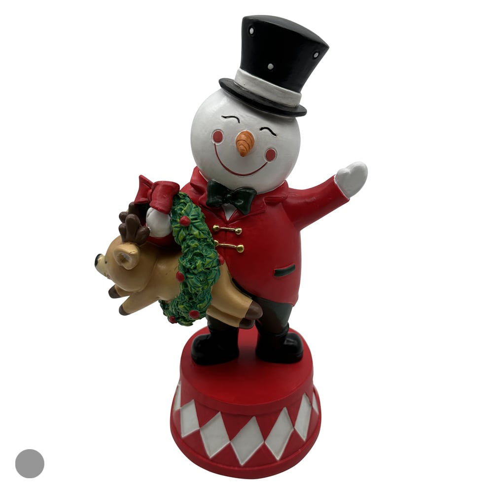 RESINA NATAL BONECO DE NEVE (VERMELHO) 25X15,5X11cm