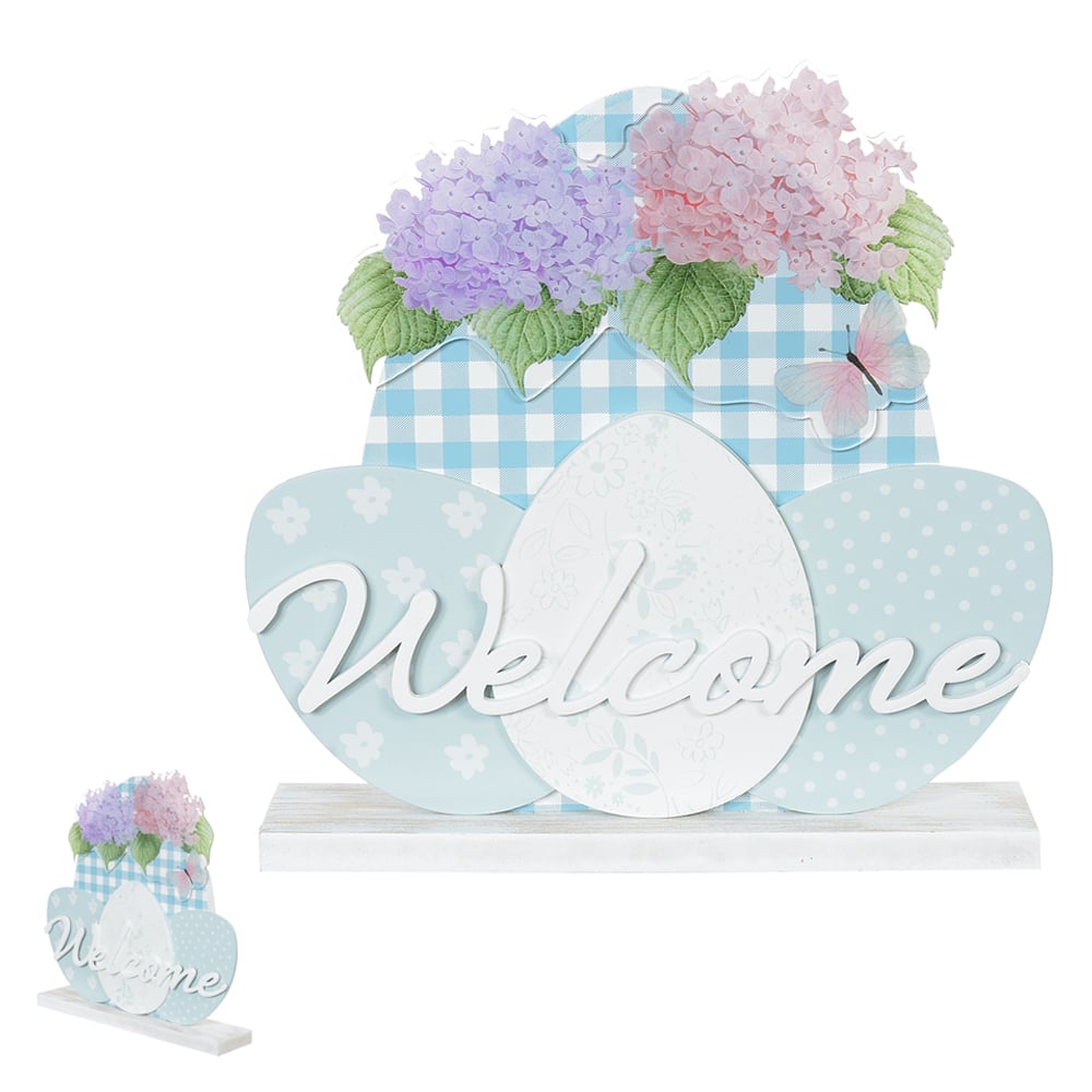 PLACA DECORATIVA (AZUL BRANCO) 23,8cm