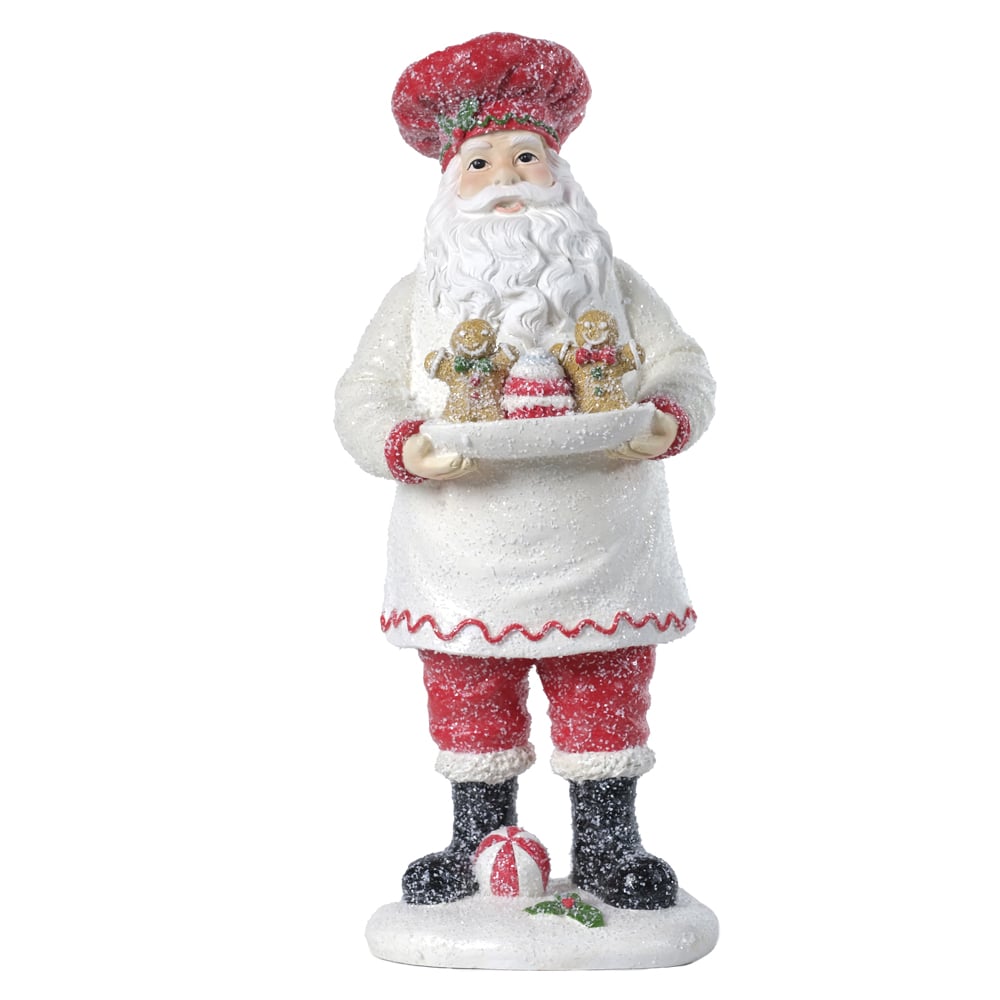 RESINA NATAL PAPAI NOEL GINGERBREAD (VERMELHO BRANCO) 31,5X13cm