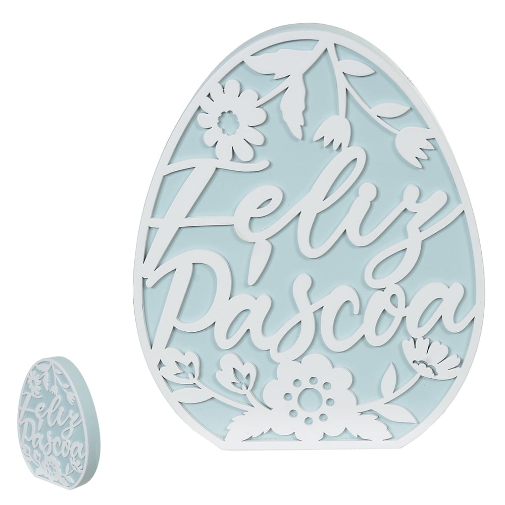 PLACA DECORATIVA (AZUL BRANCO) 20cm