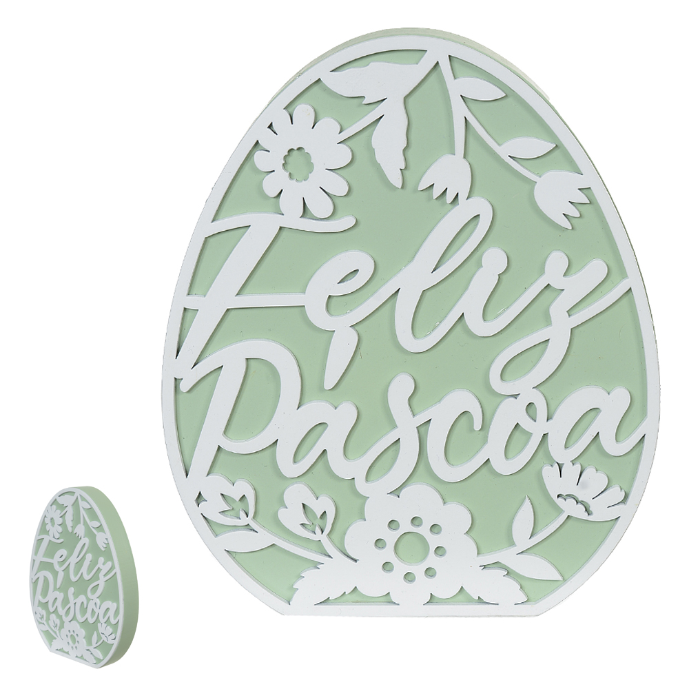PLACA DECORATIVA (VERDE BRANCO) 20cm