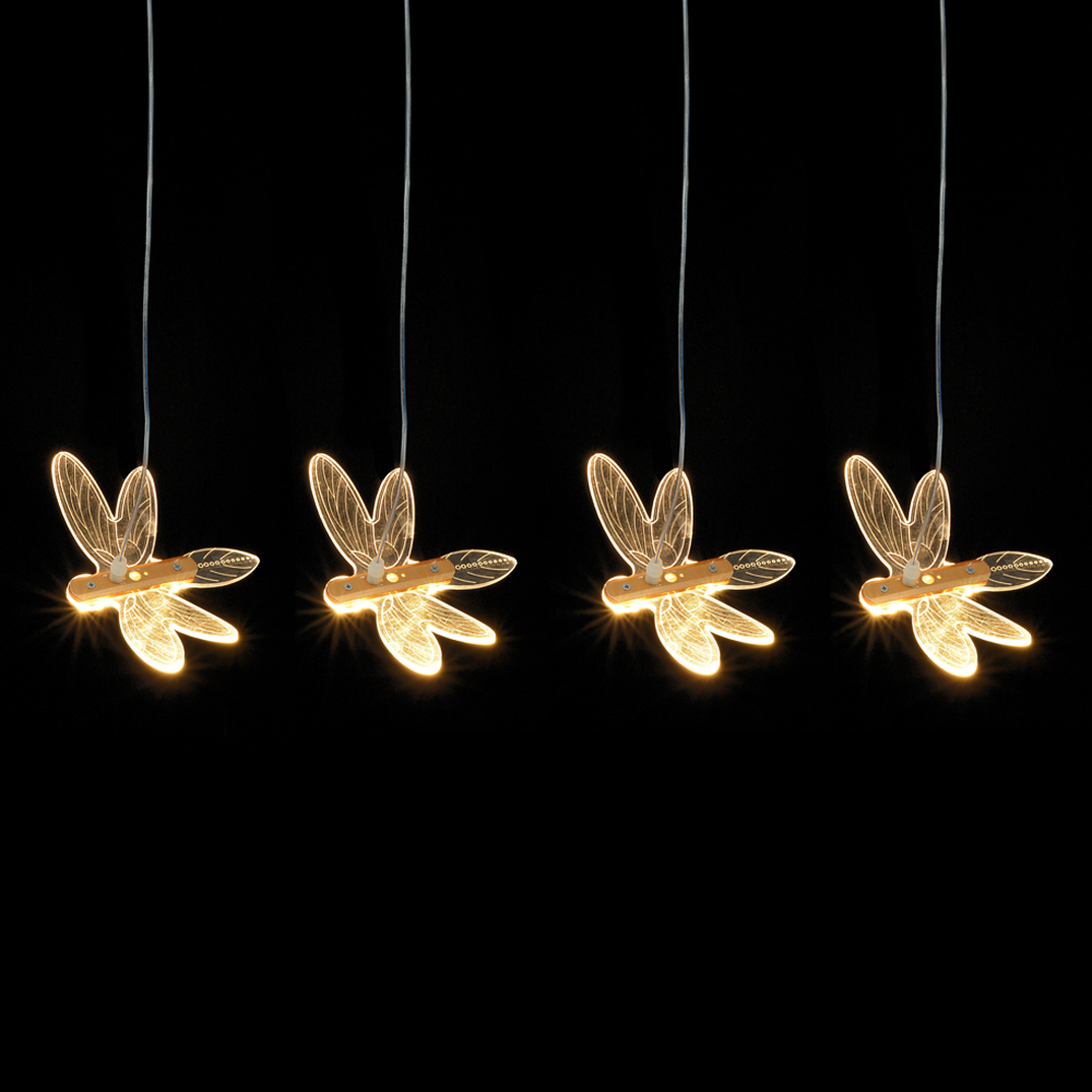 LUZ DECOR LIBELULA BIVOLT C/05 UND (BRANCO QUENTE) 20X17cm