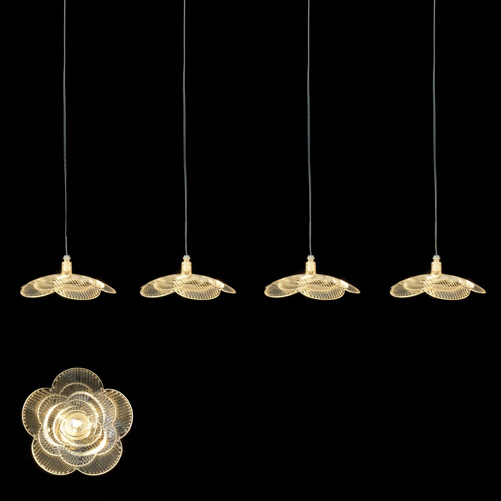 PENDENTE FLORES LED C/10 UND (BRANCO QUENTE) 15cm