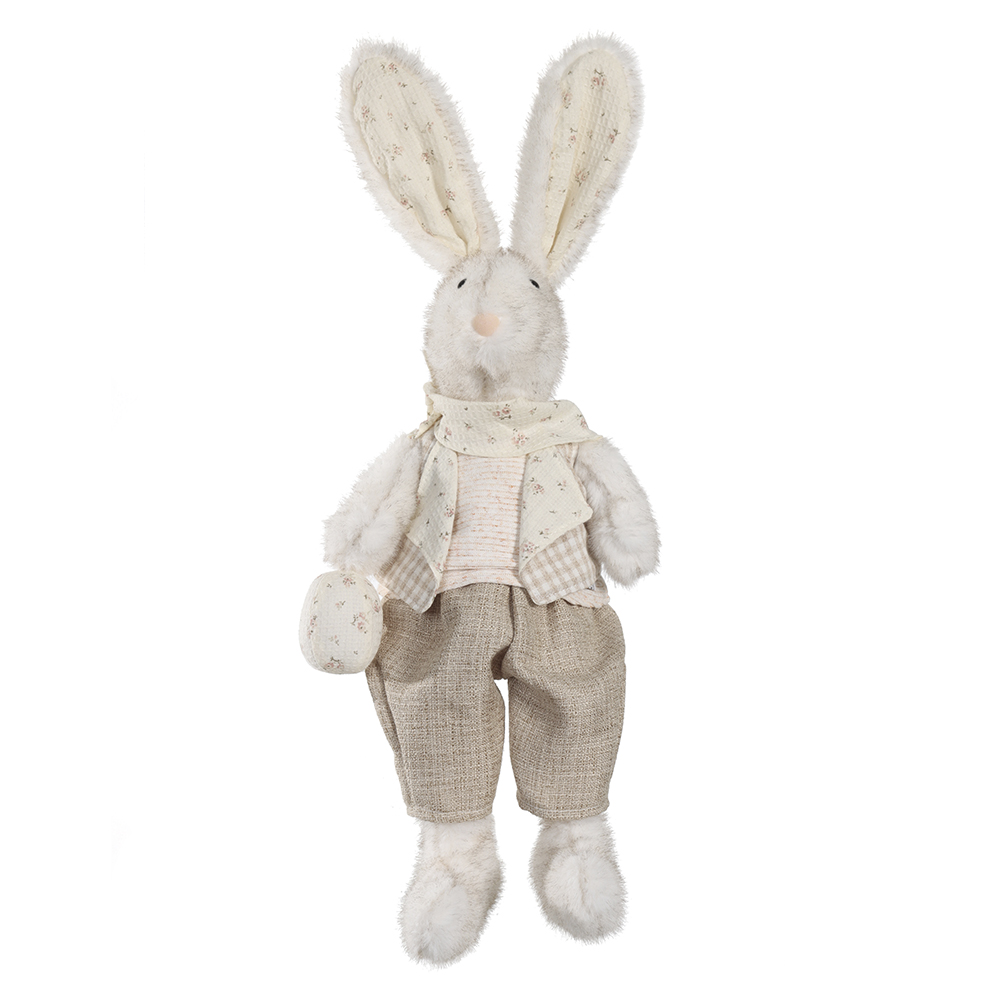 BONECO DECORATIVO COELHO (BEGE) 45,5X20,5X12cm